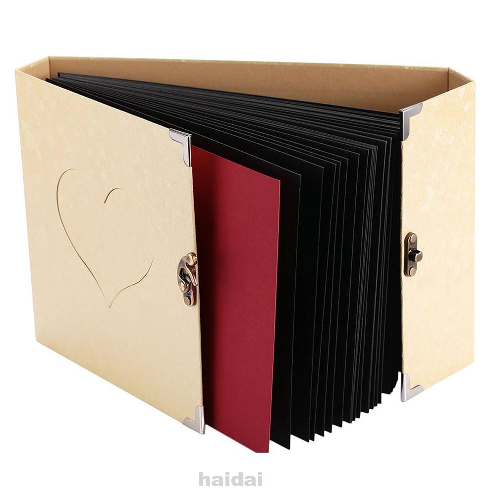 10inch Album Black Pages DIY Scrapbook Love Heart Gift Box Insert Memory Book Photo Self-adhesive Valentine Birthday