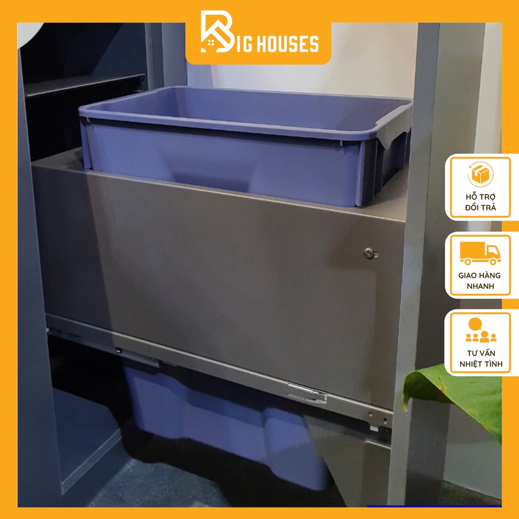 {HÀNG CHÍNH HÃNG CAO CẤP}Thùng Rác Eurogold EA300 BA400 Thùng Rác Âm Tủ Cánh Ray Giảm Chấn Cao Cấp C