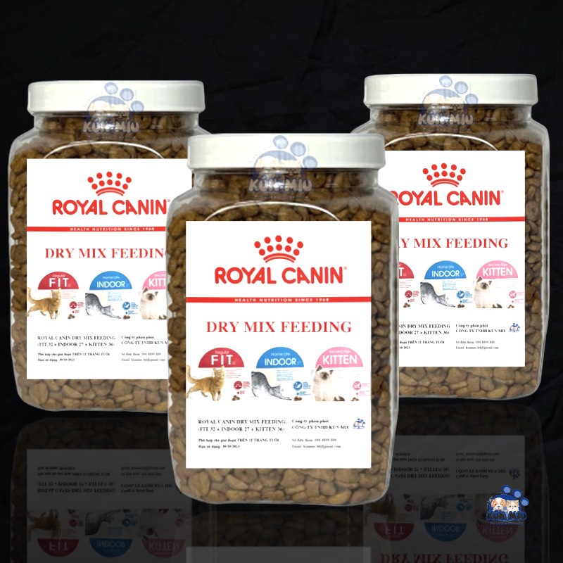 Thức ăn Pháp cao cấp Royal Canin dành cho mèo Mix(Kitten+Fit+Indoor) -Hộp 1kg