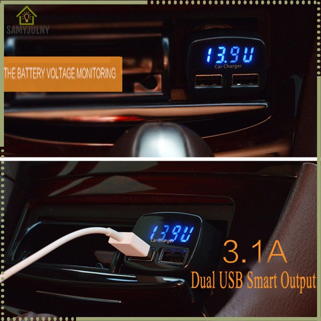 Bộ Sạc USB Kép 4 Trong 1 DC 5V 3.1A Thông Dụng Cho Xe Hơi