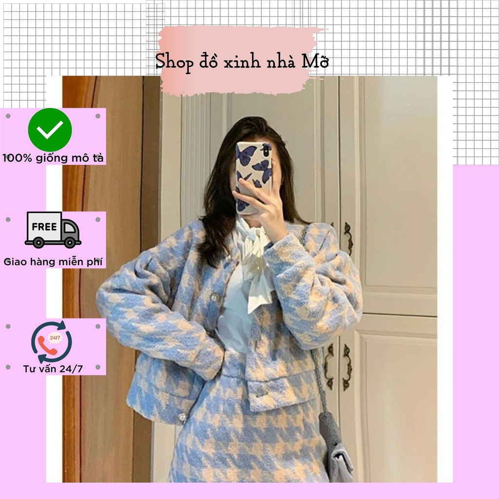 ( Video/ ảnh thật) Set dạ tweet hàng cao cấp khuy đá xịn xò | BigBuy360 - bigbuy360.vn