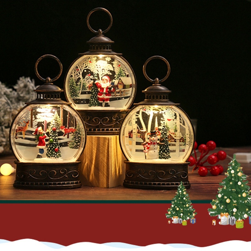 Lồng Đèn Hình Ông Già Noel / Người Tuyết Dùng Pin Dùng Trang Trí Giáng Sinh