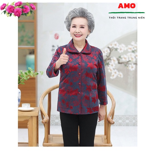 Áo sơ mi trung niên, người già cao cấp SM nhung túi