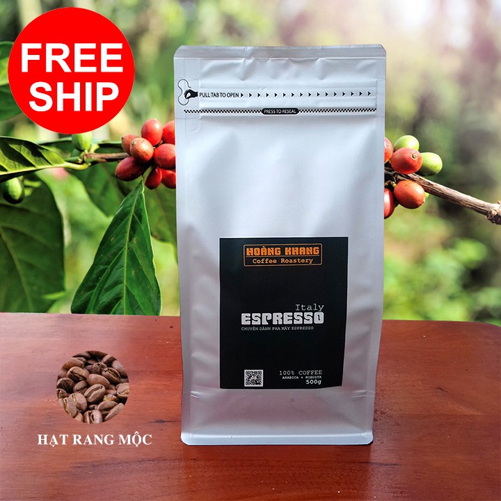 1Kg Cà phê pha máy Espresso – Cafe Hạt nguyên chất rang mộc.