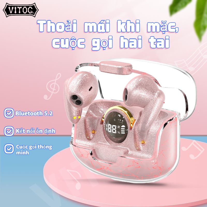 Tai nghe VITOG bluetooth không dây chơi game x35 5.2