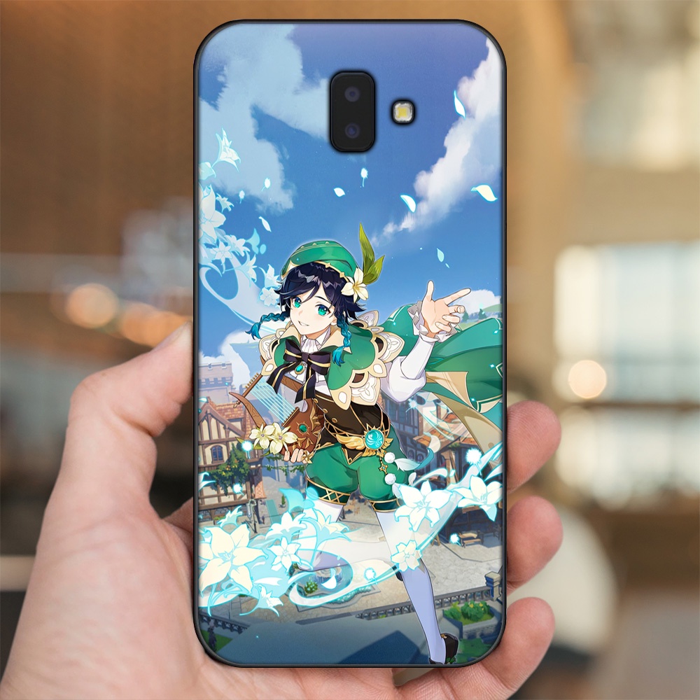 Ốp lưng Samsung J6 Plus viền đen in hình Venti Genshin Impact