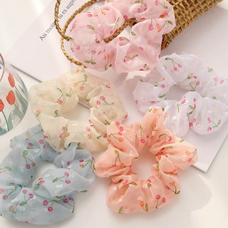 Dây cột tóc vải Scrunchies quả Anh Đào KT59