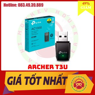 [Giảm 2% nhập "TAPHCLMC6" ] USB kết nối Wifi Băng tần kép TP-Link AC 1300Mbps  - Archer T3U - Hàng Chính Hãng