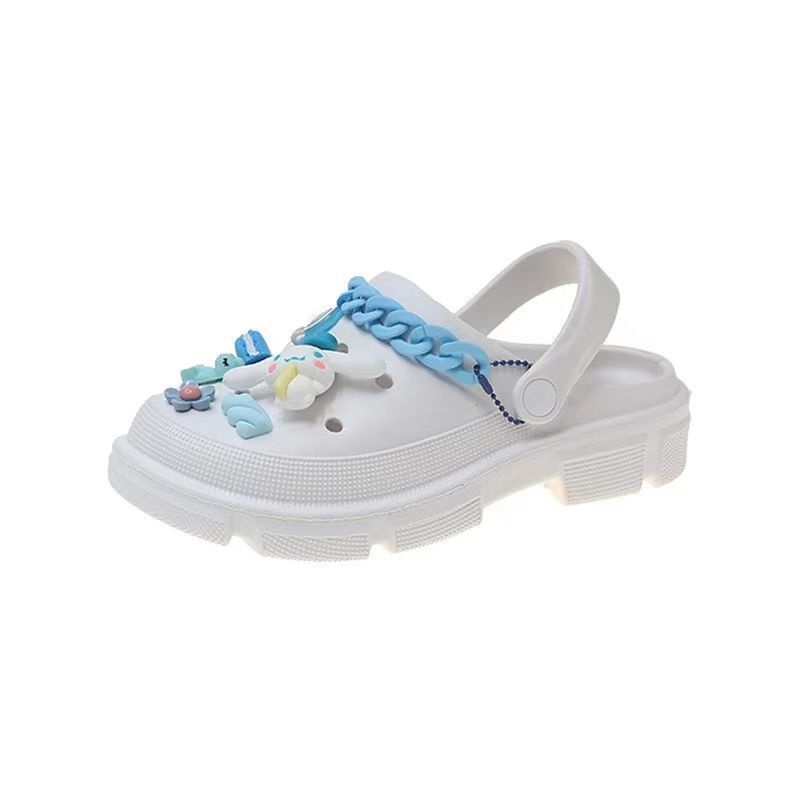 Dép Sandal Đế Dày Đục Lỗ Chống Trượt Họa Tiết Hoạt Hình Dễ Thương Thời Trang Mùa Hè Cho Nữ