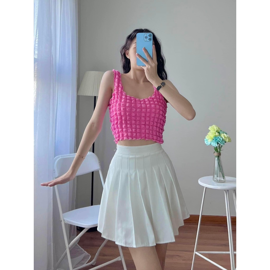Áo Ba Lỗ Croptop , Dáng Rộng Chất Xốp Siêu Mát Alohashop91