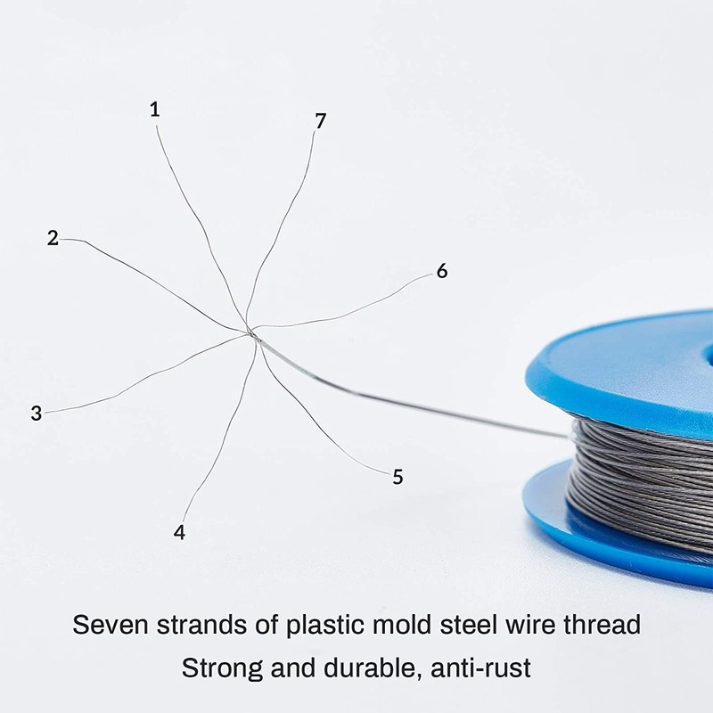 1 Cuộn Dây Nylon Phủ Thép Không Gỉ Dùng Làm Vòng Tay / Vòng cổ Màu Sắc