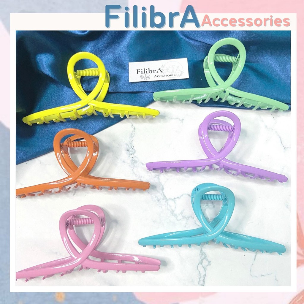 Kẹp càng cua kim loại lớn màu sắc phong cách Hàn Quốc, phụ kiện tóc Hairclip KT023 - Filibra