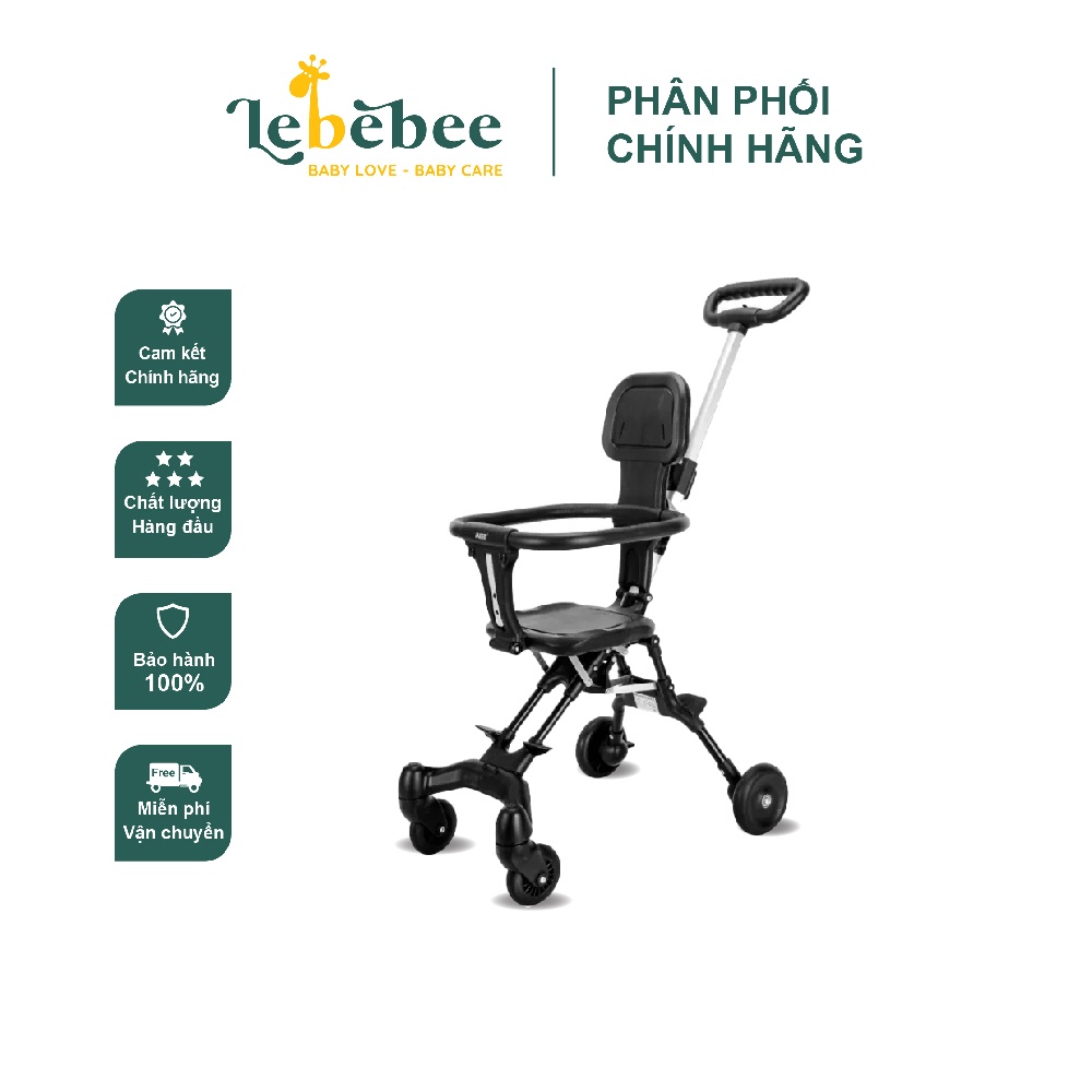 Xe đẩy gấp gọn đảo chiều màu ghi đen