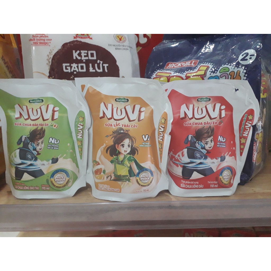 Sữa Nuvi túi 110ml  - NutiFood  - Hương cam, hương dâu, hương  táo
