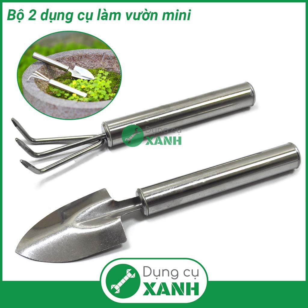 Bộ 2 dụng cụ làm vườn mini inox
