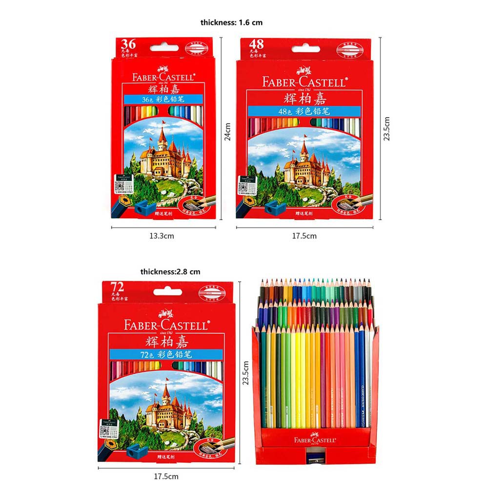 FABER CASTELL Bút Chì Màu Sắc Cầu Vồng 36 / 48 / 72 Màu