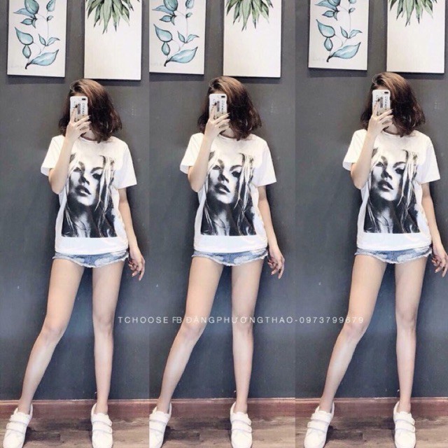 Áo Thun Tay Lỡ Cô Gái