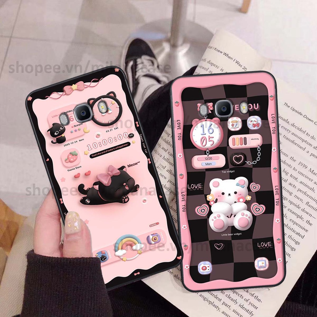 Ốp Samsung J5 / J7 2016 / J510 J710 hình đồng hồ icon gấu mèo cute cực dễ thương ngộ nghĩnh