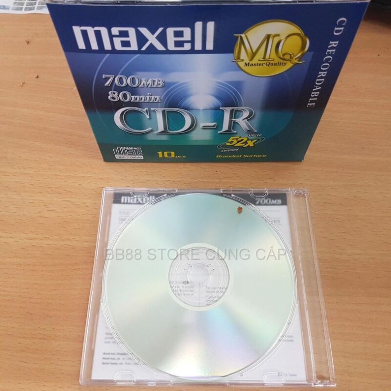 Bộ 10 Đĩa Trắng Maxell Cd-R Có vỏ hộp Chất Lượng Cao - Chuyên Ghi Dữ Liệu Phần Mềm Hình Ảnh Nhạc Video Kèm Hộp Vỏ Chính