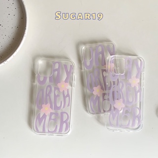 Ốp lưng trong suốt in hình hoa tím Dreamer Sugar19