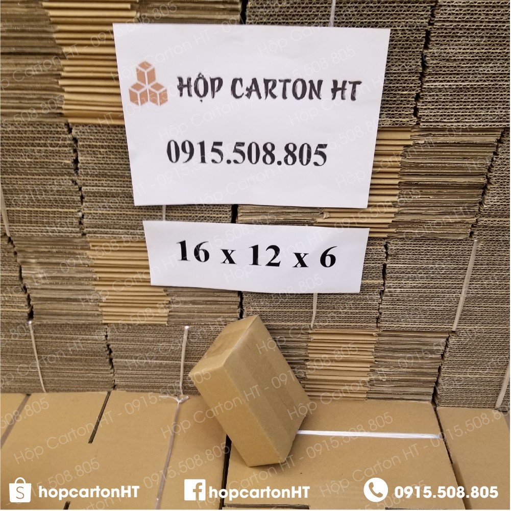 Hộp carton đóng hàng 16x12x6 size nhỏ tiện lợi đựng phụ kiện, mỹ phẩm giá gốc tận xưởng - Hộp Carton HT