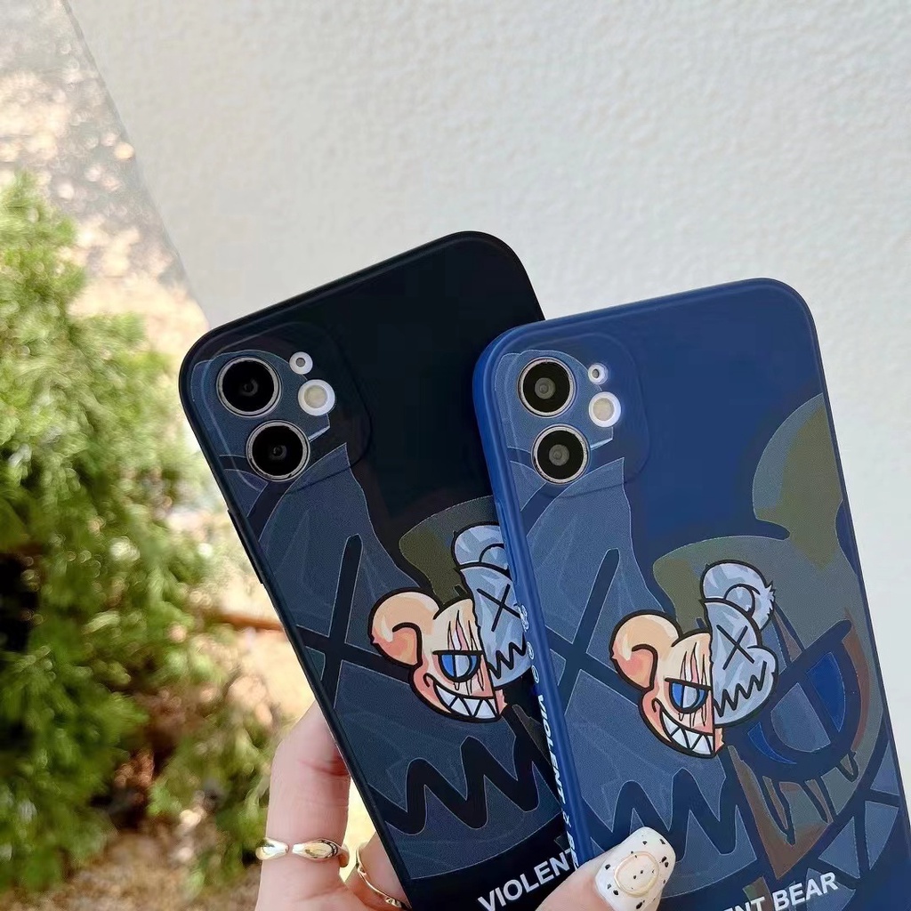 Ốp lưng gấu bạo lực iPhone 6 6S 6splus 7 8 7plus 8plus X Xs Xr Xsmax 11 11pro 11 Pro Max 12 Pro Max 13 13 Pro 13 Pro Max Se2020 Disney Square Soft Silicone Trọn gói