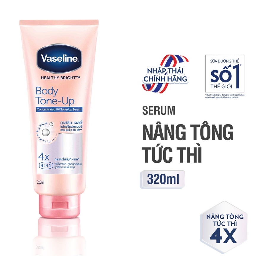 Tình chất chống nắng dưỡng da sáng rạng rỡ VASELINE 320ml