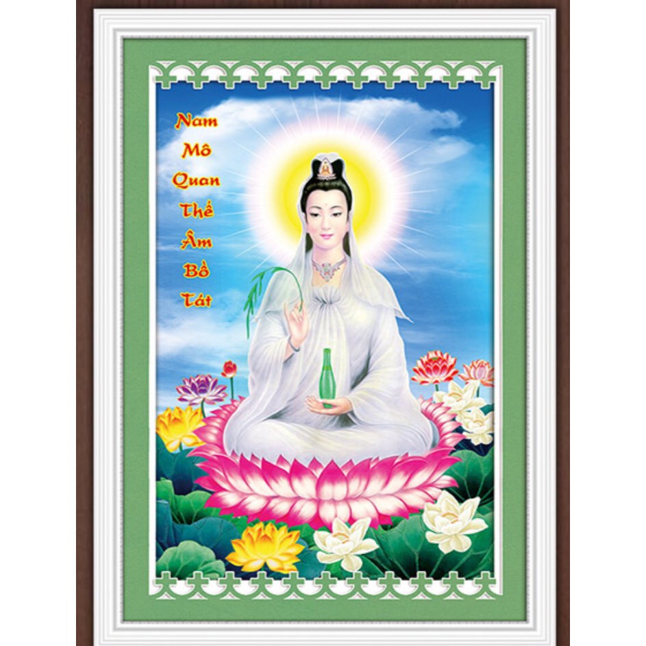 Tranh đính đá Phật Quan Âm Lg1107 (50x70) chưa đính