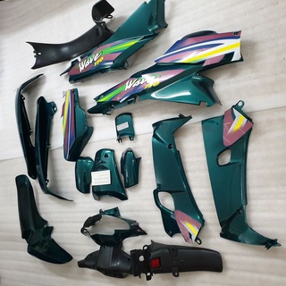 Dàn áo xe Wave Thái - ZX - Alpha đời từ 2002-2006, nhựa ABS nguyên sinh màu XANH RÊU, tặng kèm bộ tem