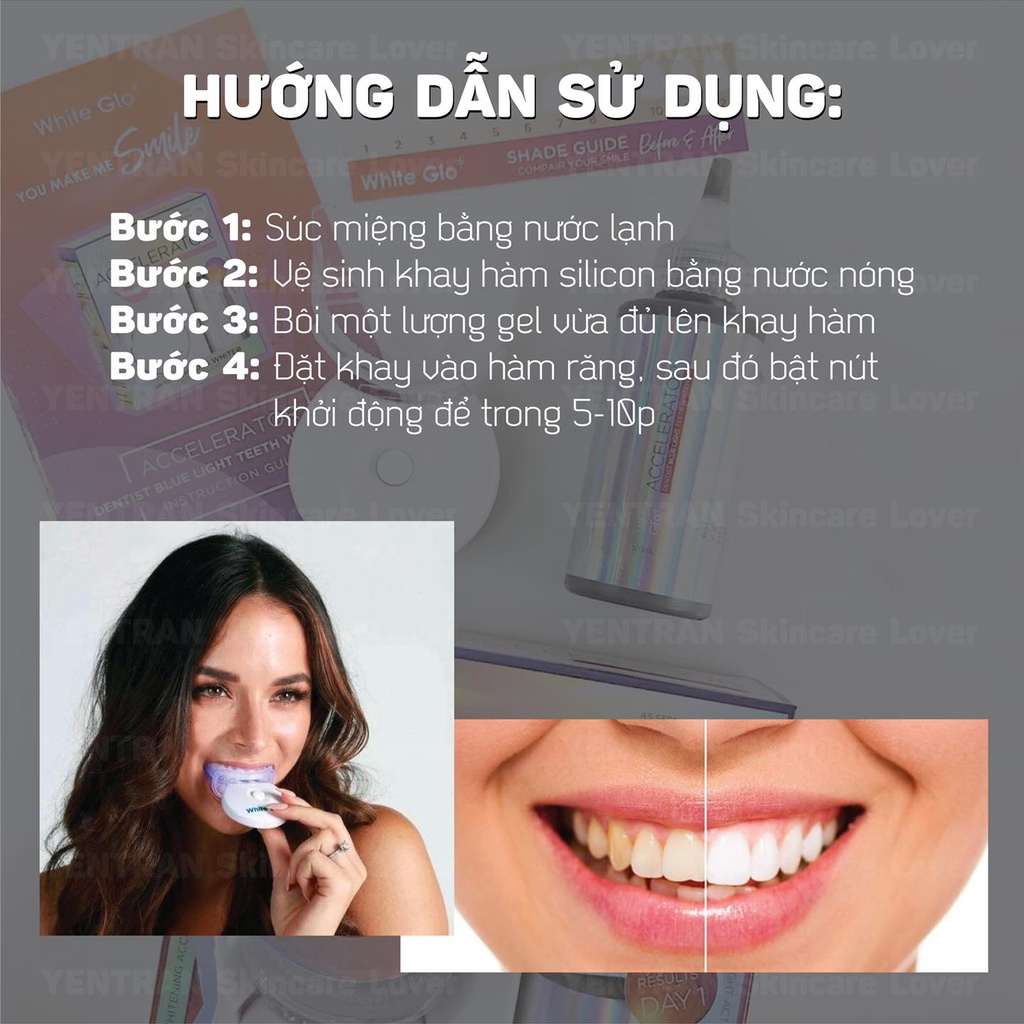 Bộ làm trắng răng White Glo White Accelerator Blue Light Teeth Whitening System