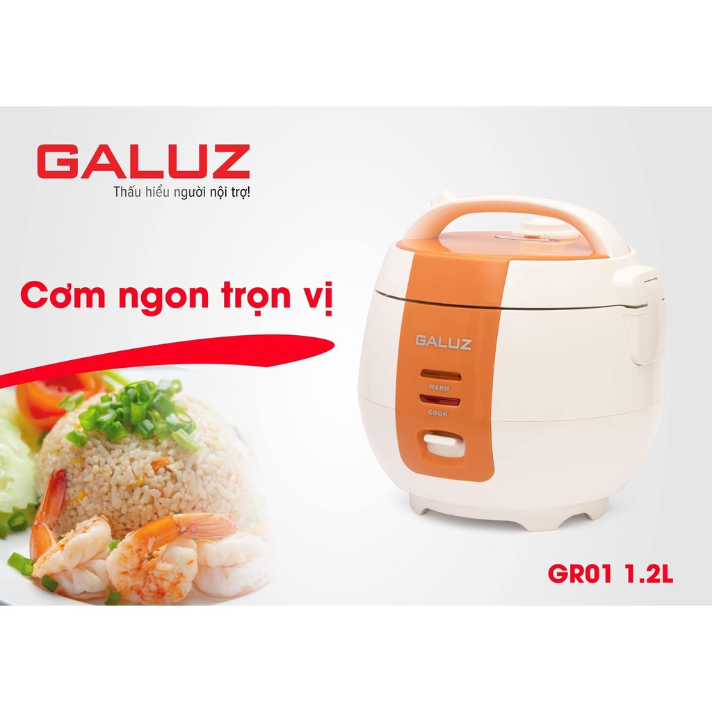 Nồi cơm điện mini Galuz Gr-01 size nhỏ cho 2-3 người với dung tích 1.2 lít công suất 500w