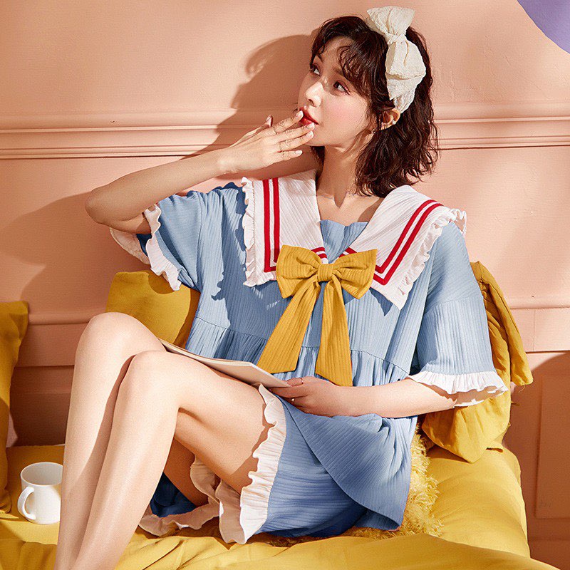 ( New ) Bộ Thủy Thủ Nữ Hàng Chuẩn Đẹp Quảng Chấu Chất Liệu Cotton Không Phai Không Nhăn, Mềm Mại Thấm Hút