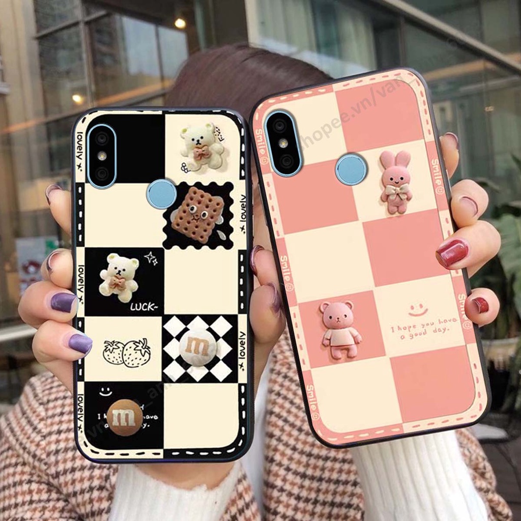 Ốp lưng Xiaomi Redmi 6 Pro / Mi A2 Lite hình gấu, kẹo dễ thương cute