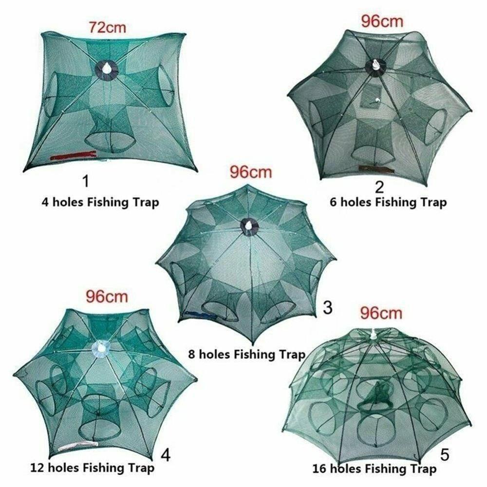 Lồng Bẫy Bắt Cá Tự Động 4 / 6 / 8 / 12 / 16 Lỗ Gấp Gọn Tiện Dụng