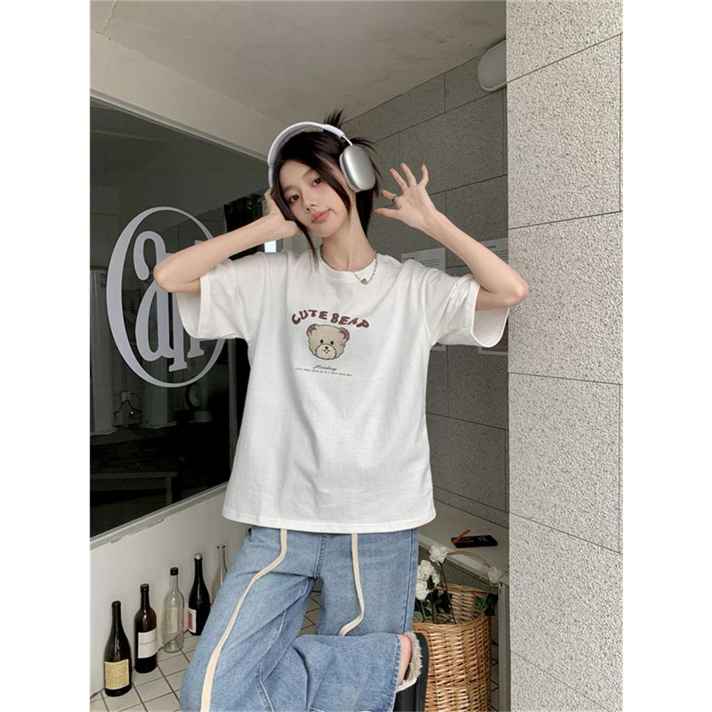 63888 Áo Thun Ngắn Tay Thoáng Khí In Hình Gấu