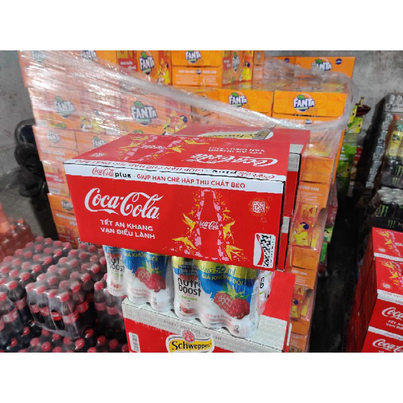 THÙNG 24 LON COCA COLA PLUS FHOSU BỔ XUNG CHẤT XƠ HẠN CHẾ CHẤT BÉO TỪ BỮA ĂN GIẢM CÂN KHÔNG ĐƯỜNG 330ml