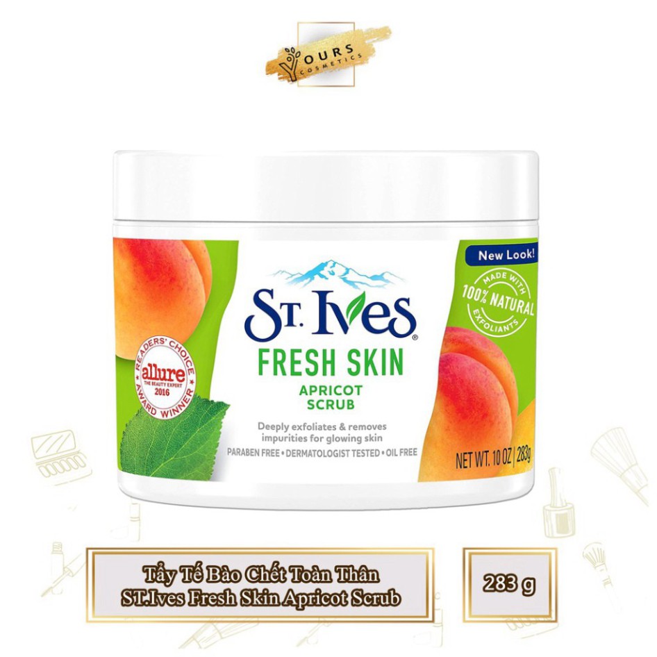 [Auth Mỹ] Tẩy Tế Bào Chết Toàn Thân ST.Ives Dạng Hạt Hương Mơ Fresh Skin Apricot Scrub 283gr Q67