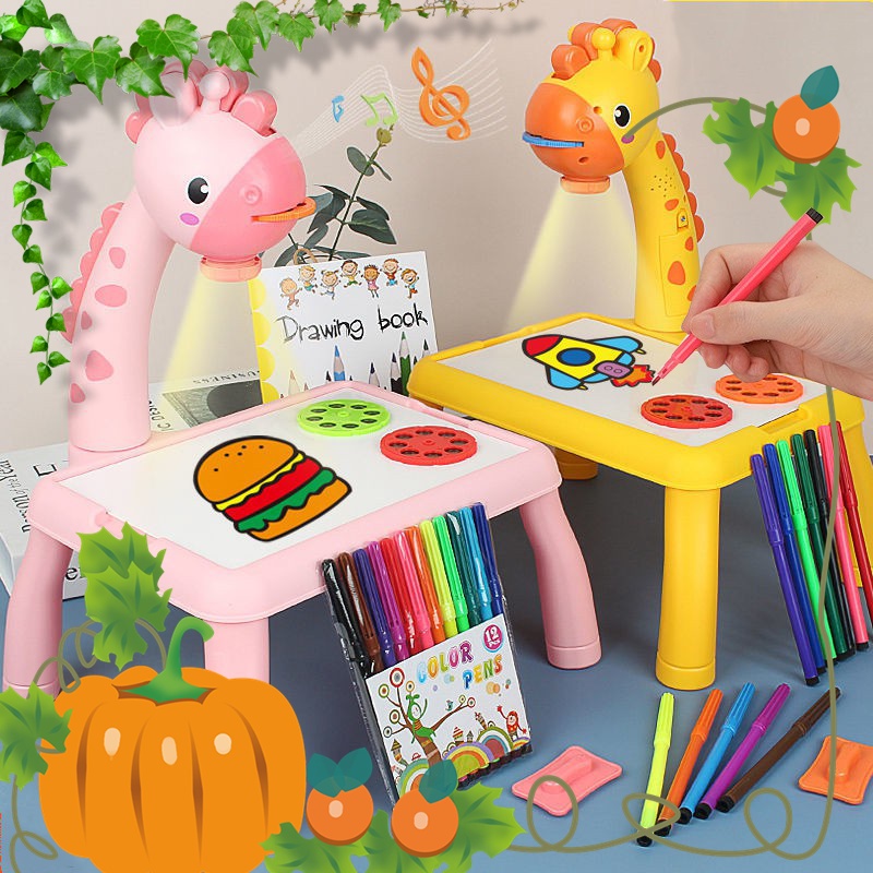 Bàn vẽ đồ chơi có đèn chiếu sáng thông minh phát triển tư duy sáng tạo vui nhộn dành cho bé