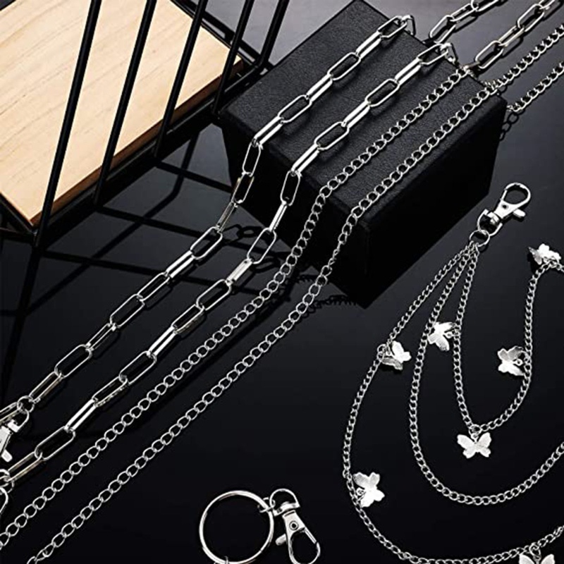 Set 5 Dây Xích Kim Loại Đeo Hông / Quần Phong Cách Hip Hop Cá Tính