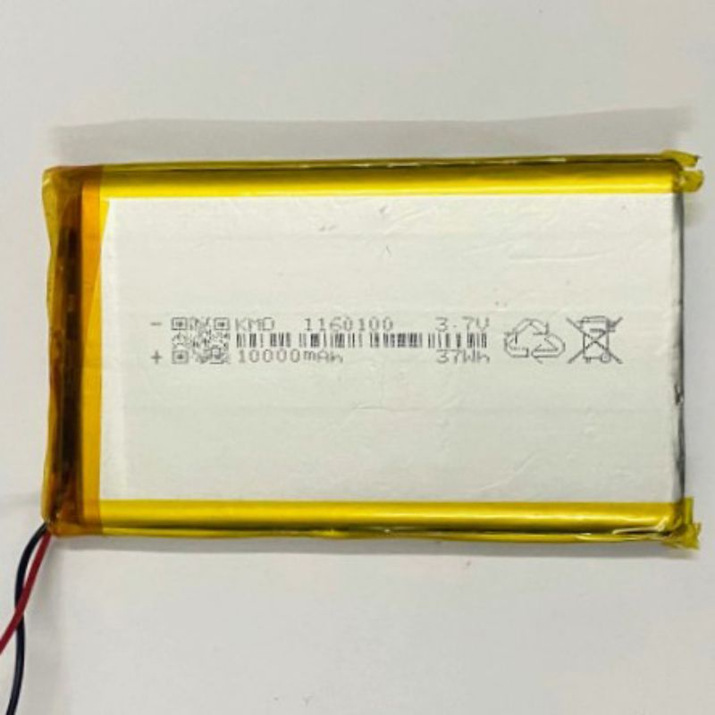 Pin sạc Lithium Polymer LiPo 3.7V 10000mAh 1160100 37Wh chế pin sạc dự phòng - kích thước 116x60x10 (mm) có mạch bảo vệ