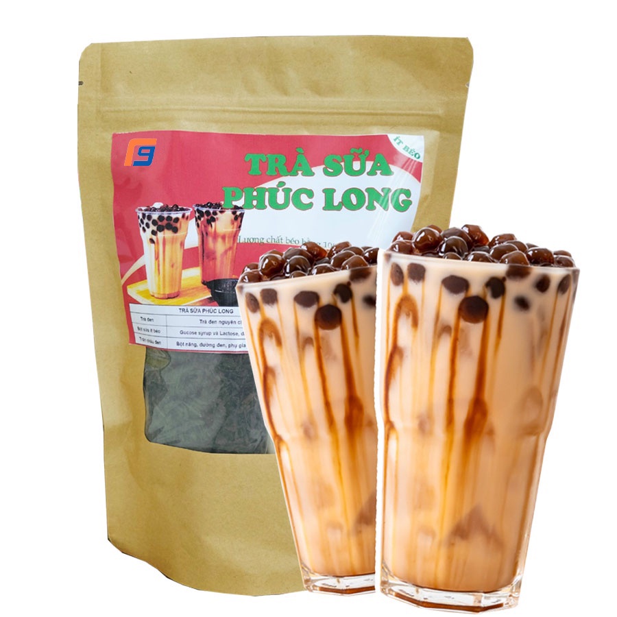 Set trà sữa ít béo T9, 350g (12-15 Ly) nguyên liệu làm trà sữa Phúc Long, trân châu đường đen, thái xanh, khoai môn