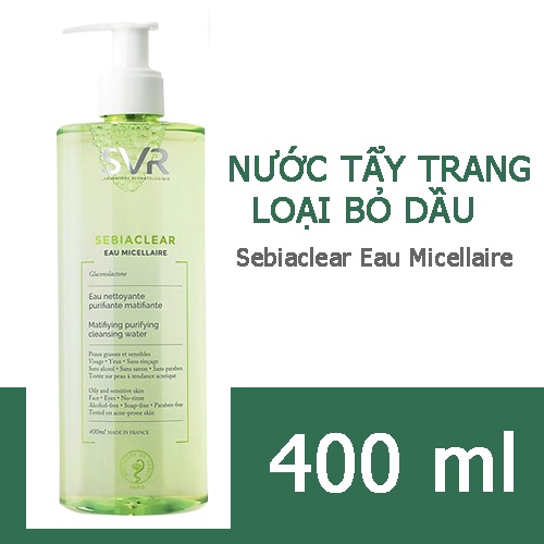 SVR Nước tẩy trang dành cho da dầu SEBIACLEAR Eau Micellaire 400ml