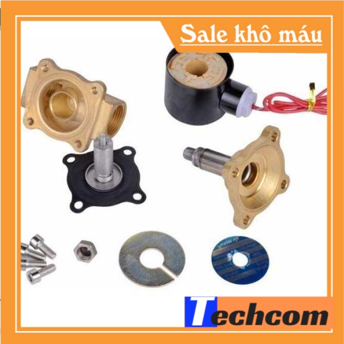 Van điện từ phi 21, phi 27,phi 34 thường đóng 220V van nước điều khiển bằng điện [LOẠI TỐT, BÁN CHẠY]