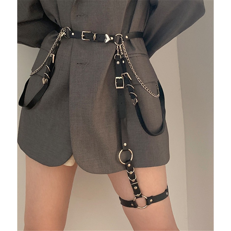 Thắt lưng phối dây xích đeo đùi 22581