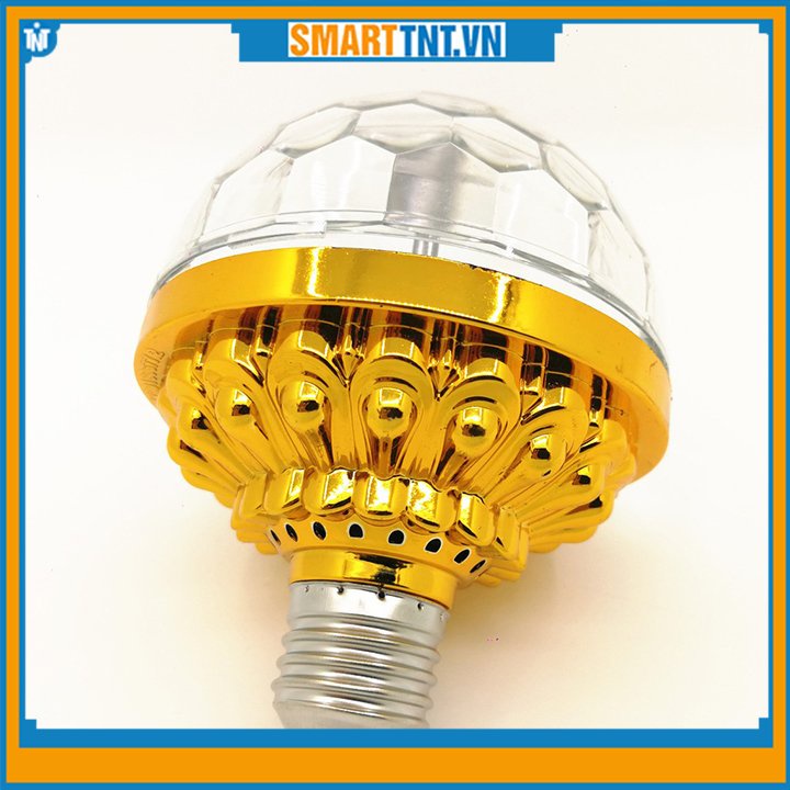 Đèn led 7 màu tự xoay cảm ứng theo nhạc tặng kèm đui đèn mới, hàng đẹp Smarttnt.vn