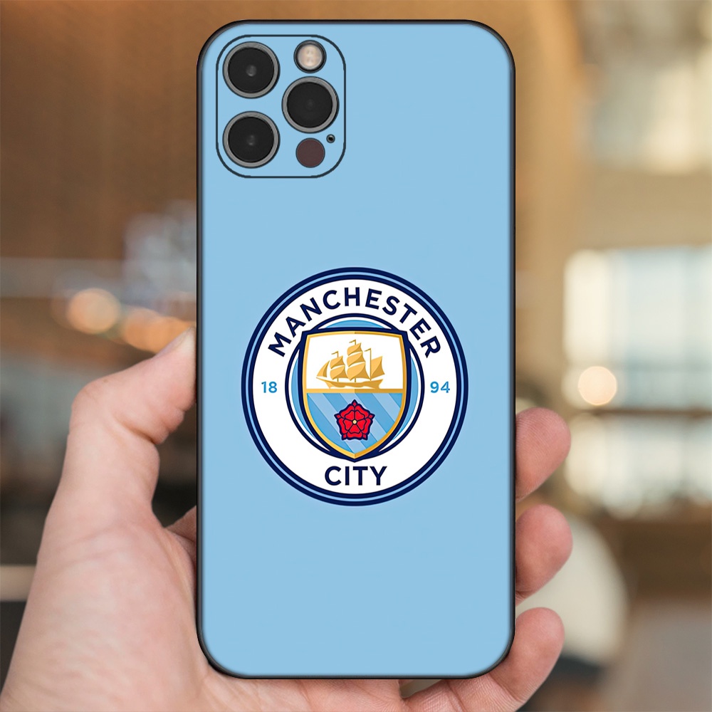 Ốp lưng iPhone 12 Pro dẻo đen cạnh vuông in hình Manchester City MC