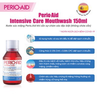 Nước súc miệng PERIO.AID INTENSIVE CARE 150ml kháng khuẩn, ngừa mảng bám [dvcareshop]