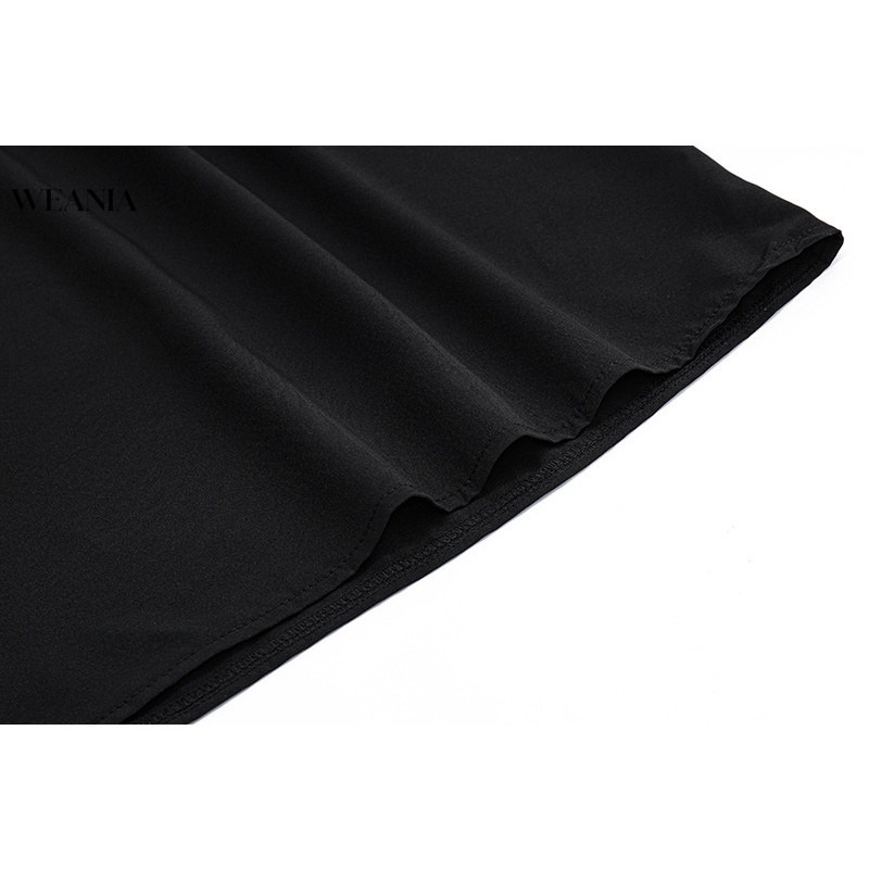 Đầm sát nách WEANIA cổ chữ u màu trơn thiết kế đơn giản thời trang cho nữ