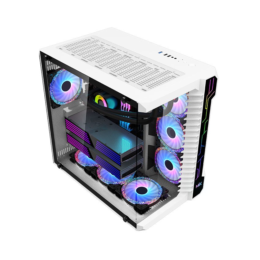 VỎ CASE MÁY TÍNH MIK LV07 RGB KÍNH CƯỜNG LỰC (ĐEN - TRẮNG - HỒNG)