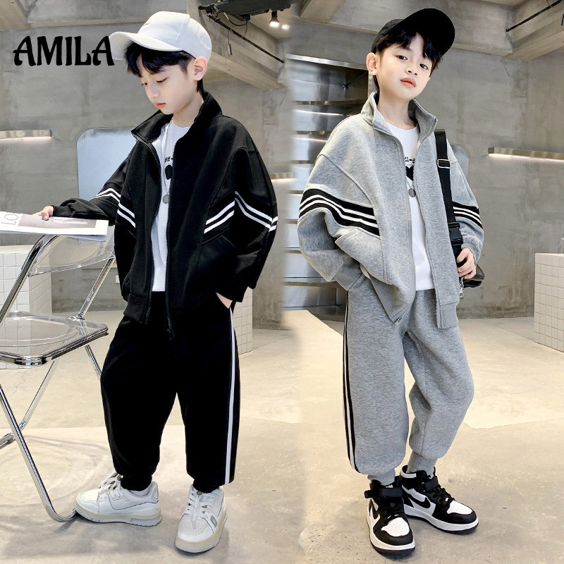 Set đồ thể thao AMILA dài tay phong cách thời trang mới cho bé trai